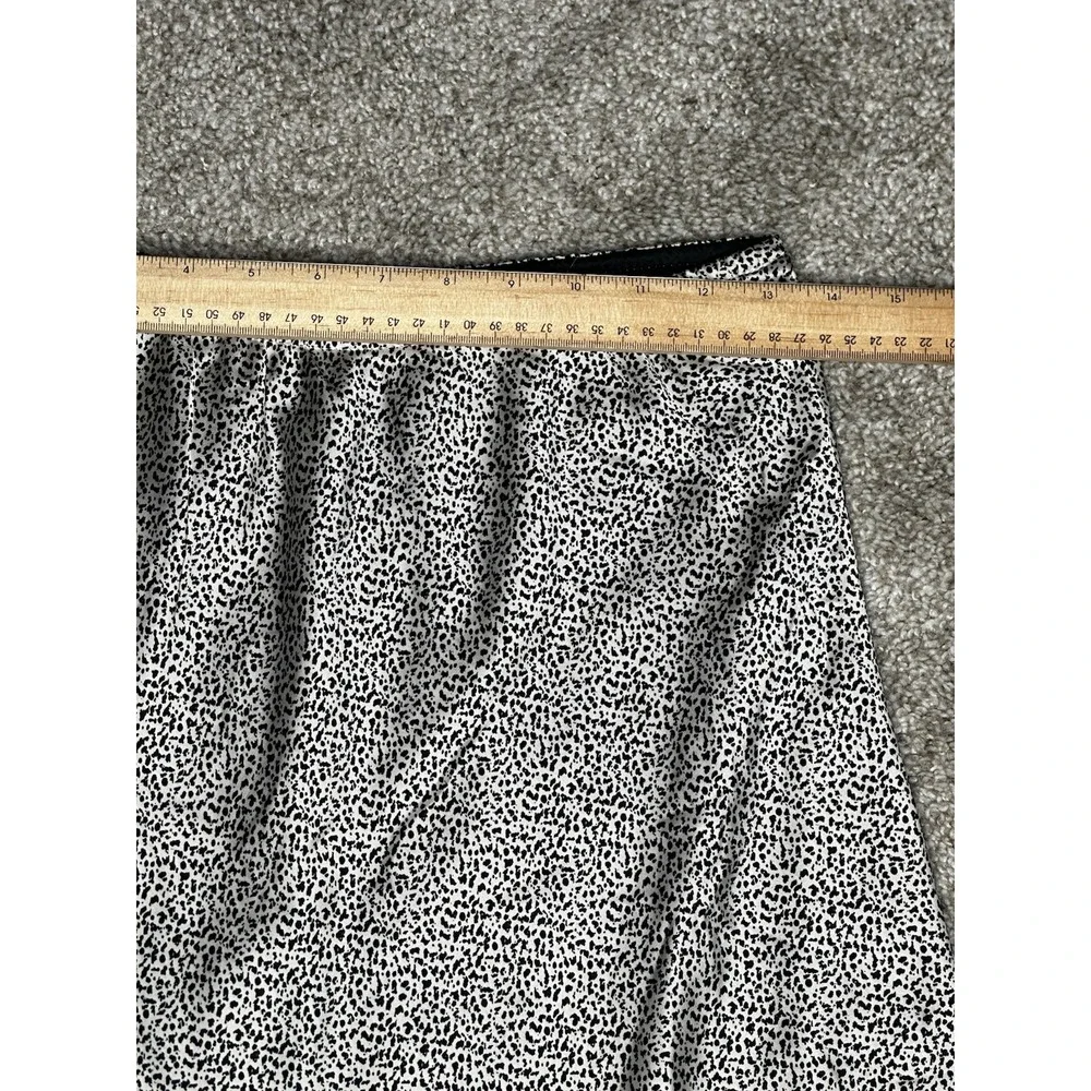 Sienna Sky Satin Spotted Black & White Midi Skirt Size L